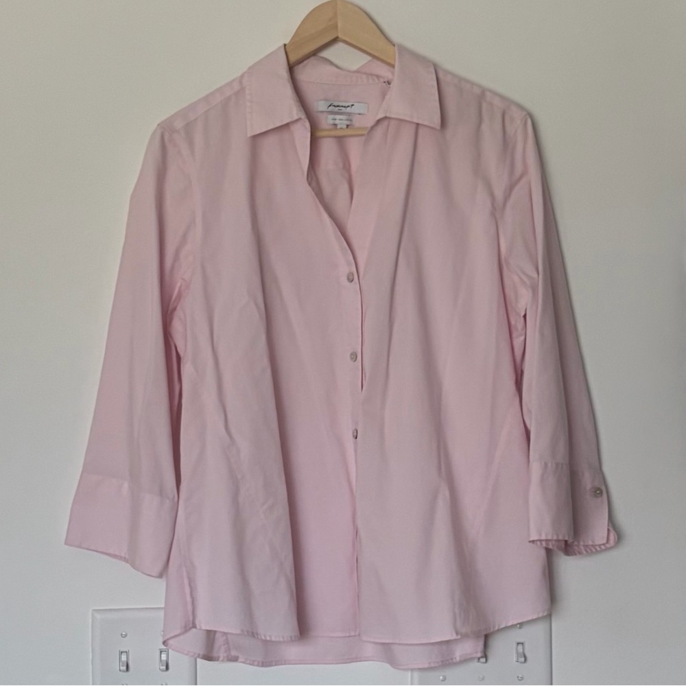 Foxcroft Pale Pink Button-Down Shirt